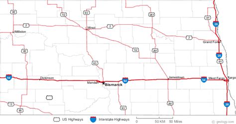 Map of North Dakota