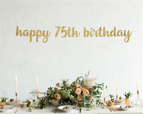 Happy 75th Birthday Banner 75th Birthday Banner Cheers to 75 - Etsy