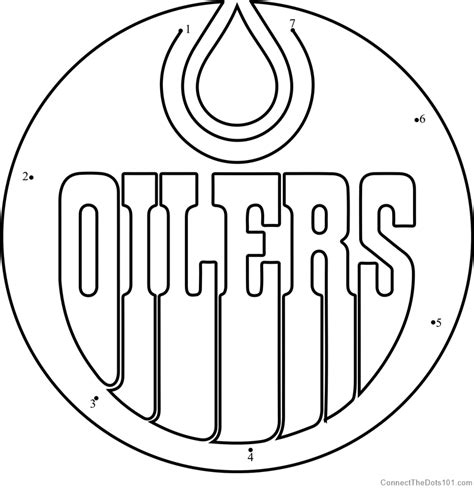 Edmonton Oilers Logo dot to dot printable worksheet - Connect The Dots