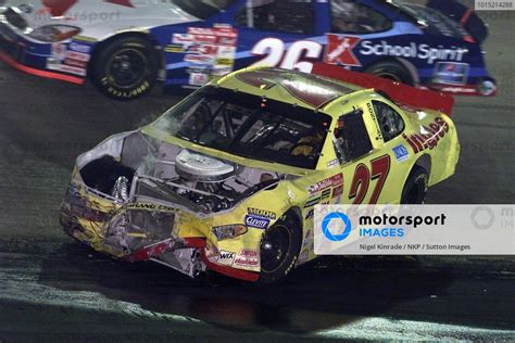 Rick Mast (USA) crashes out of the race with substantial damage. Bristol, USA. 25 August 2001 ...