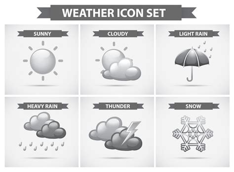 Wetter-symbol mit verschiedenen arten von wetter illustration ...