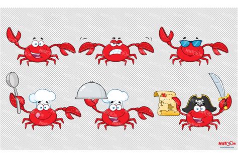 Crab Cartoon Mascot Character 1 By HitToon | TheHungryJPEG