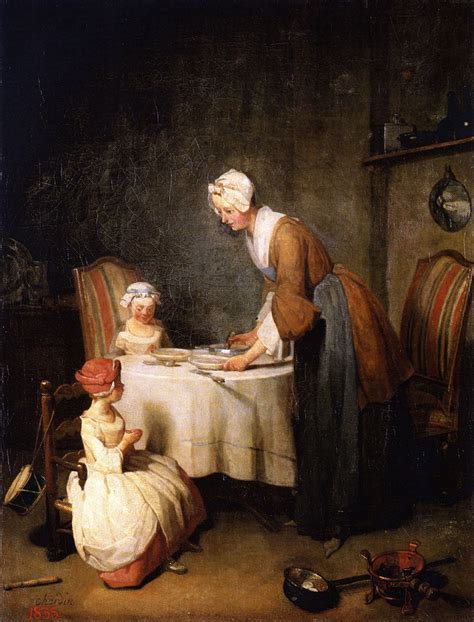 Oil Painting Replica Saying Grace, 1744 by Jean-Baptiste Simeon Chardin ...