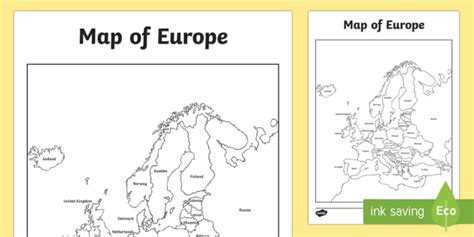 Map Of Europe Printable Worksheet - Dorisa Josephina