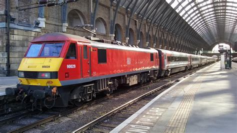 British Rail Class 90 electric locomotive in DB Cargo livery at London ...