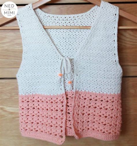 Peaches and Cream Crochet Child Vest - Free Pattern | Ned & Mimi