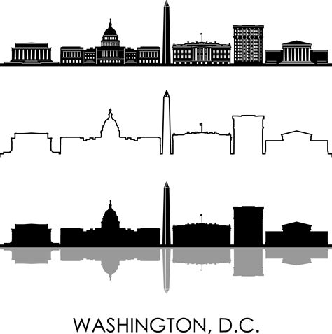 Washington Dc Skyline Silhouette Royalty Free Vector Image, 60% OFF