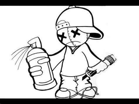 How to draw a cool graffiti character - YouTube