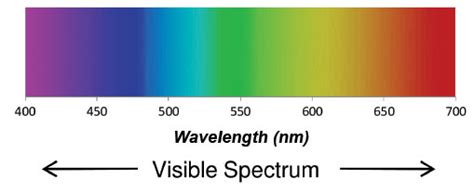 Which colour in the visible light spectrum has the least energy?