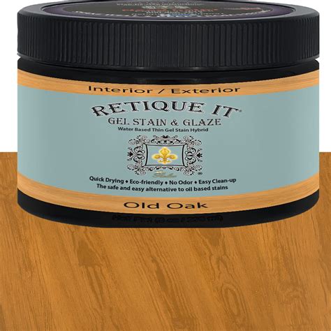 Gel Stain by Retique It, Thin Water-Based Gel Stain/Paint Glaze and Wood Stain Hybrid Old Oak ...