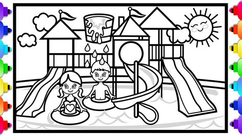 Playground Coloring Pages For Kids : Choose from any color in the rainbow to paint this picture ...