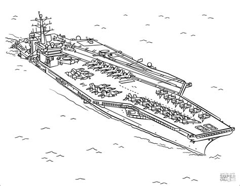 Aircraft Carrier Coloring Pages - ColoringBay