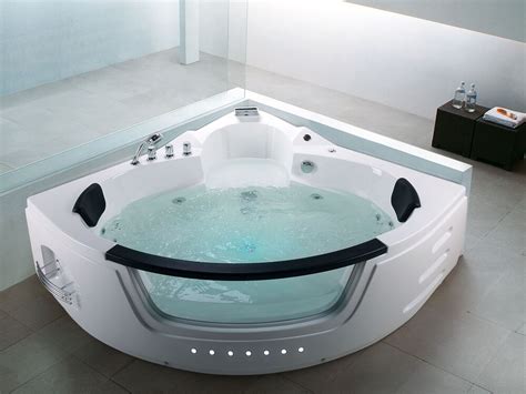 Whirlpool Corner Bath with LED White MARTINICA Various Sizes | Beliani.co.uk