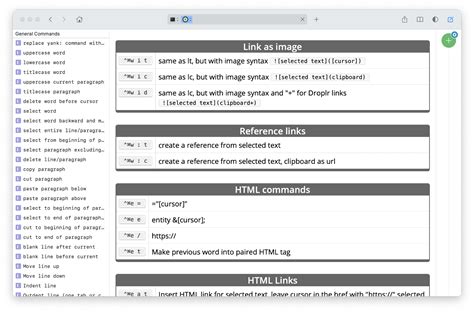 Keybindings cheat sheet for Dash - BrettTerpstra.com