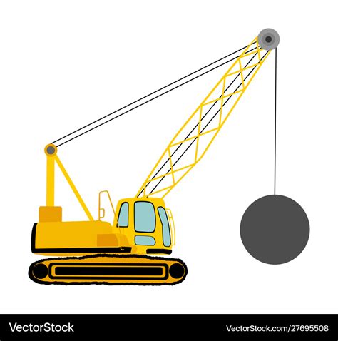 Wrecking ball crane isolated Royalty Free Vector Image