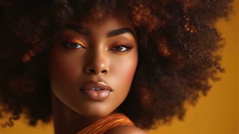 Beauty portrait of African American girl with afro hair. Illustration ...