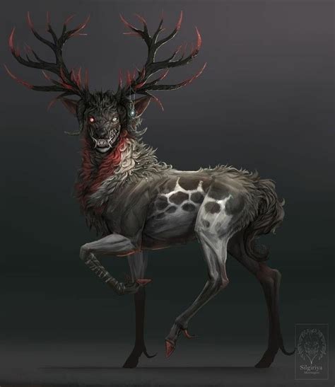 Reindeer for scary Christmas encounter | Mythical creatures art ...