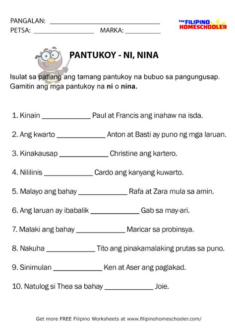 Free Pantukoy Worksheets NI, NINA — The Filipino Homeschooler