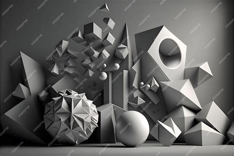 Premium Photo | Grey geometrical shapes background