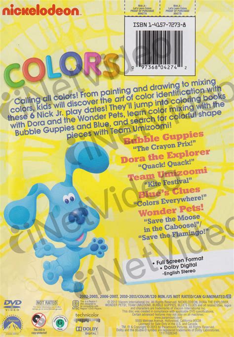 Nickelodeon Let's Learn - Colors on DVD Movie