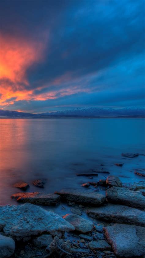 Utah Lake Sunset iPhone Wallpapers Free Download