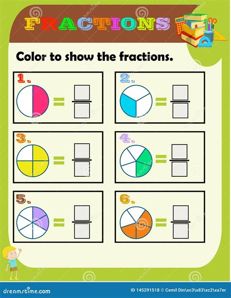 Fraction Worksheet For Kids Printable