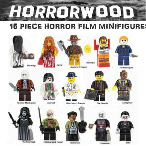 Horror Film 15pc Horrorwood Lego Minifigures - Exorcist, Pinhead, Jason ...