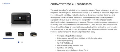 Epson EcoTank L4260 A4 Wi-Fi Duplex All-in-One Ink Tank Printer | IT World