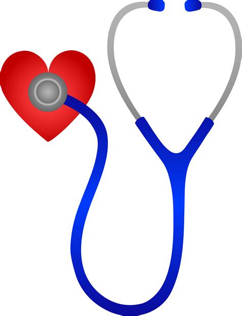 Stethoscope Listening to Heart Beat - Free Clip Art