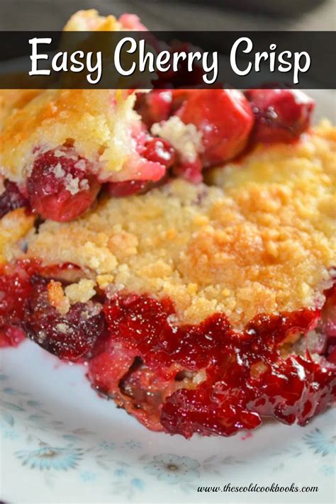 Easy Cherry Crisp Recipe using Simple Everyday Ingredients No OATS! | Cherry crisp recipe easy ...