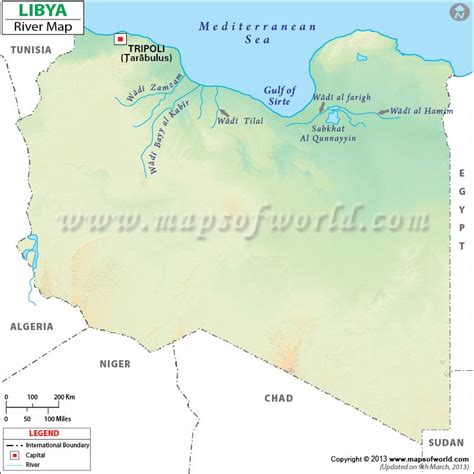 Libya River Map