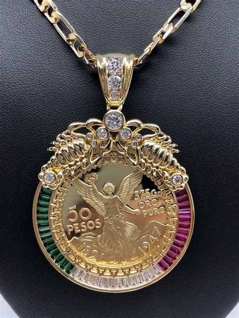 Centenario Mexicano Gold Plated Coin 24k Color Stones Moneda | Etsy