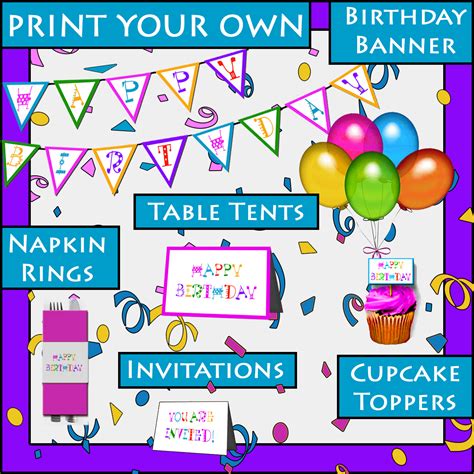 Happy Birthday Cake Banner Printable