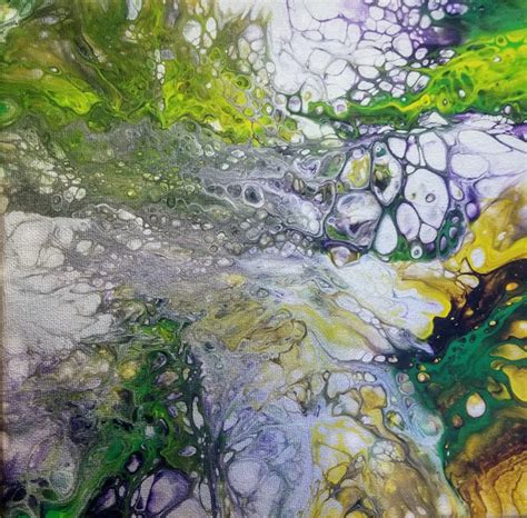 Acrylic Pour on Canvas 107 10x 10 | Etsy