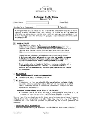 Fillable Online Cystoscopy Bladder Biopsy Consent Form Fax Email Print ...