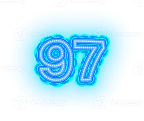 Blue Neon Numbers and Symbols 33553718 PNG