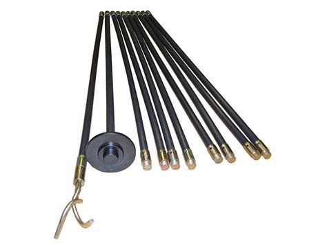 Drain Rod Set (10 x Rods, plunger, worm) | FaithfullTools.com