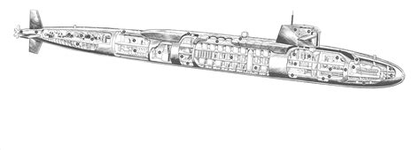 USS George Washington Nuclear Submarine Cutaway Drawing