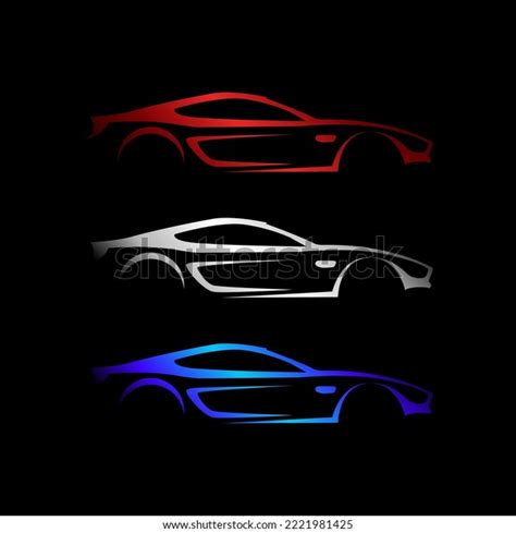 Car Silhouette Vector Black Background Stock Vector (Royalty Free ...