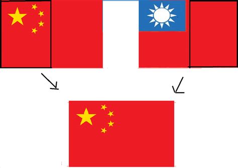 He "created" a "new" flag for a reunified China-Taiwan by combining ...