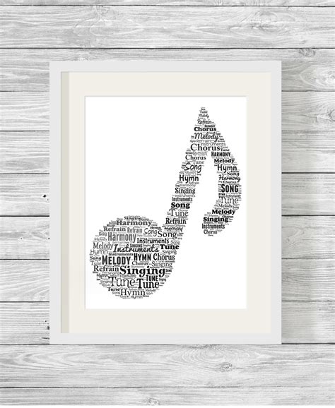 Personalised Bespoke Music Word Art Print - Show It With Words