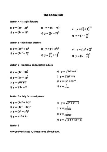 Chain Rule Practice | Teaching Resources