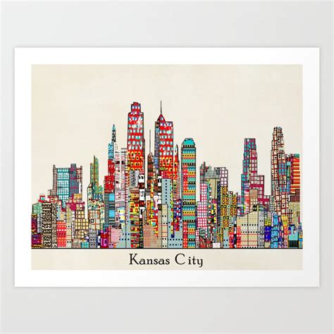 kansas city Missouri skyline Art Print by bri.buckley | Society6