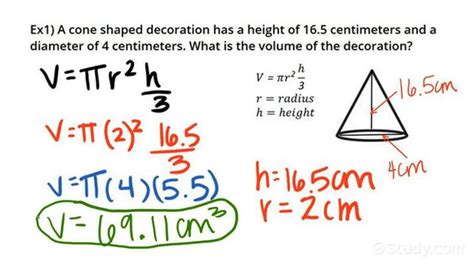 Formula Of Volume Of A Cone