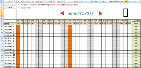 Ace Leave Tracker Excel Sheet Daily Task Planner