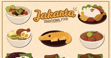 Jakarta Traditional Food Illustration Set, Objects ft. jakarta & food ...