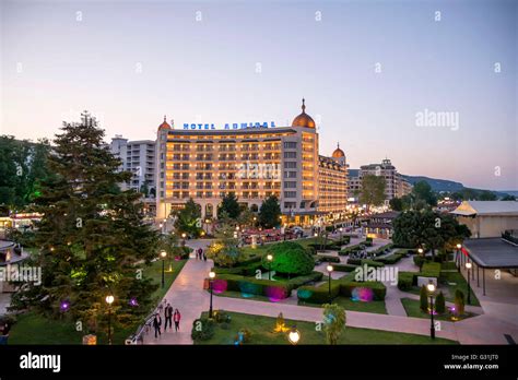 Golden Sands Beach resort - aerial night view seen from famous Panorama ...