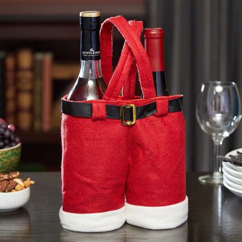 Santa Pants Wine Bottle Holders | Wine bottle gift bag, Wine bottle crafts christmas, Wine ...