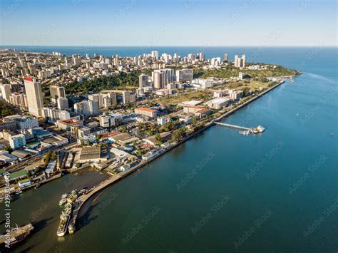 Aerial view of Maputo, capital city of Mozambique, Africa Stock Photo ...