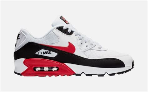 Now Available - Nike Air Max 90 White University Red Black | Soleracks